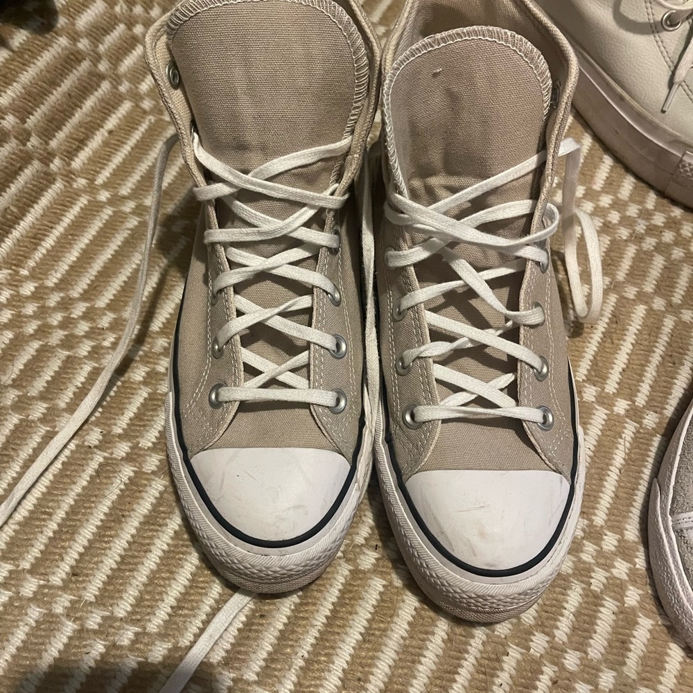 Converse Beige High-Top Sneakers